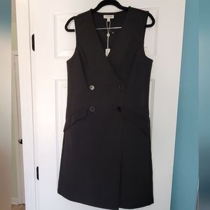 Sleeveless double breastfed twin dress